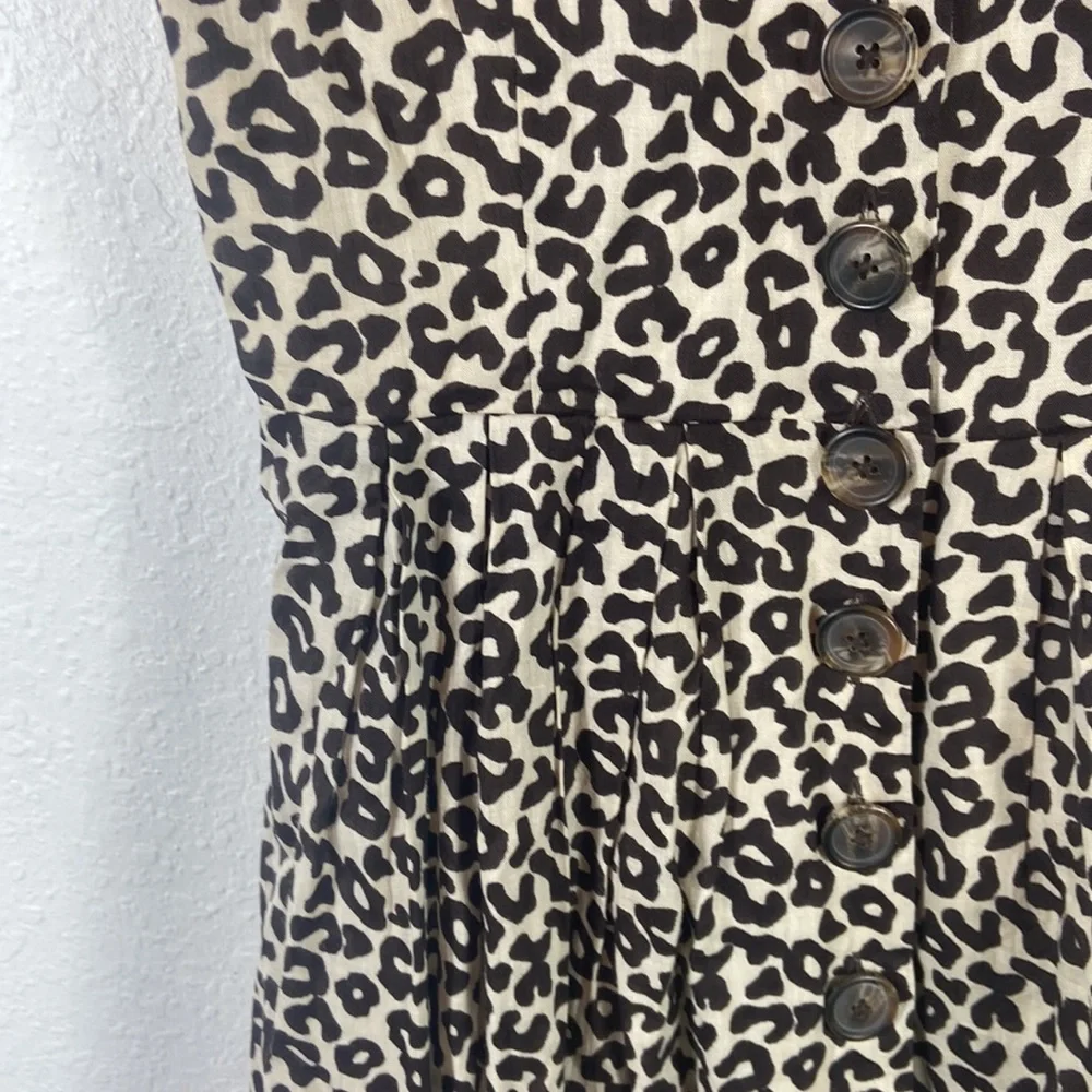SEA New York Leopard button front ruffle Sleeve midi Dress - Picture 5 of 7